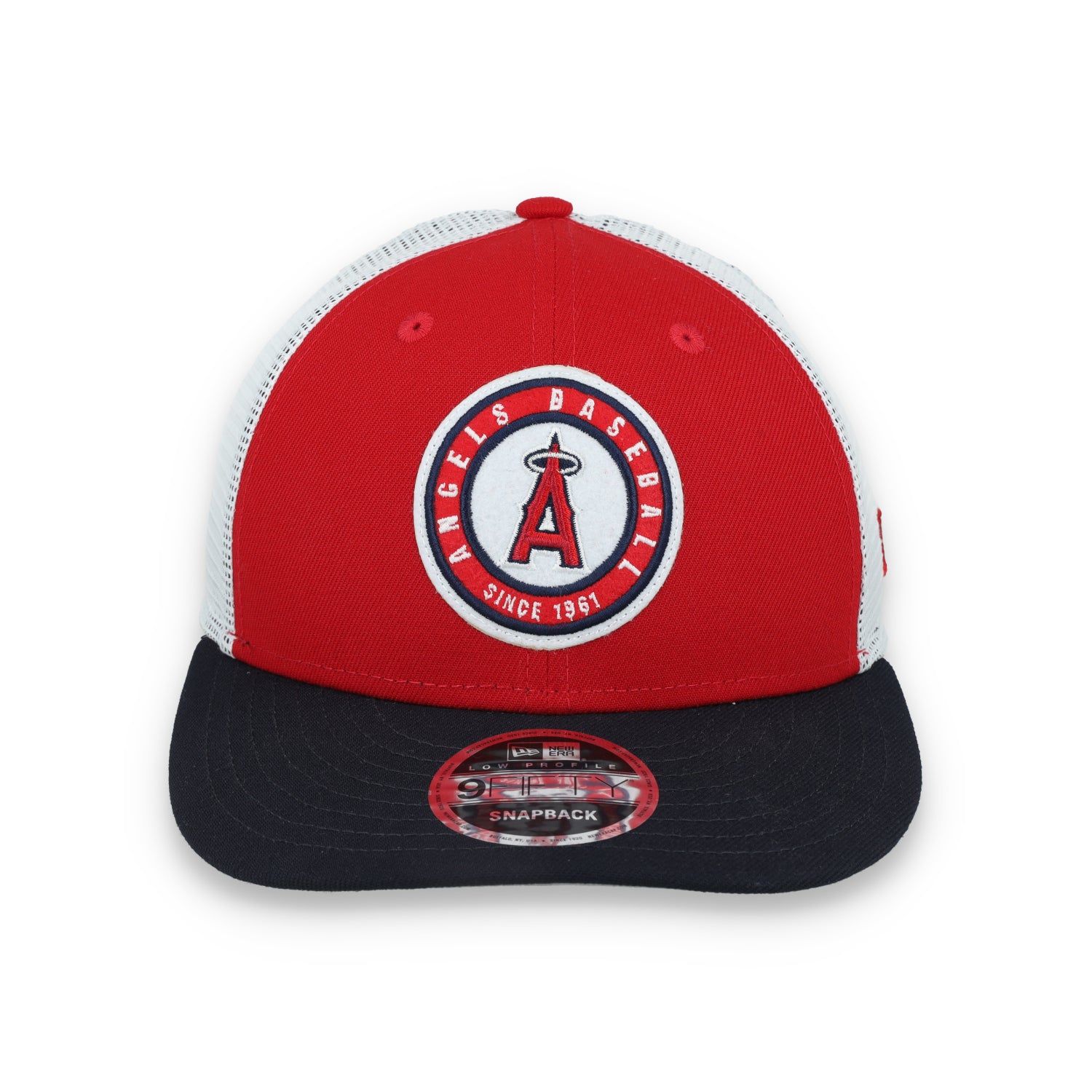 New Era Los Angels Angels Throwback Low Profile 9FIFTY Trucker Snapback Hat