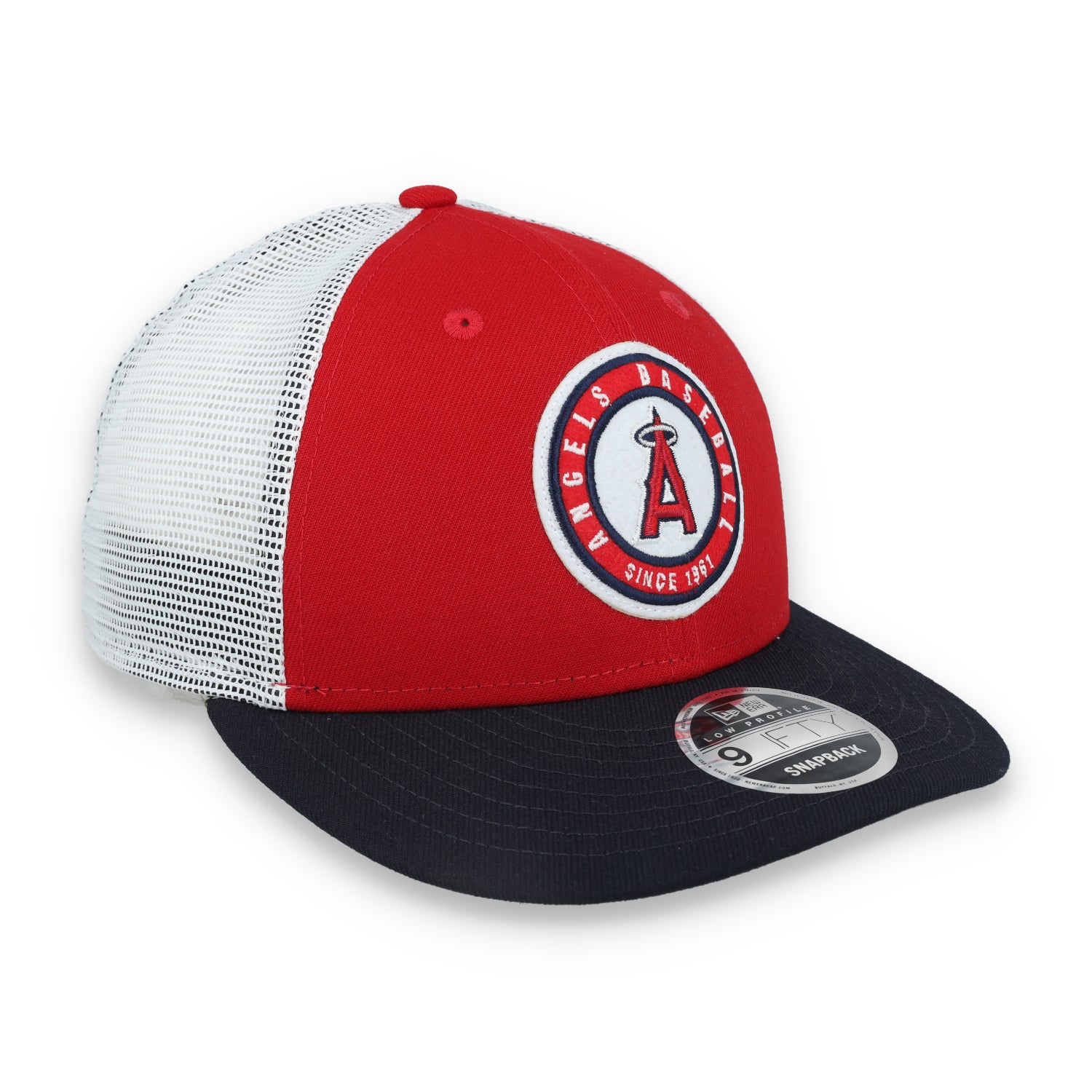 New Era Los Angels Angels Throwback Low Profile 9FIFTY Trucker Snapback Hat