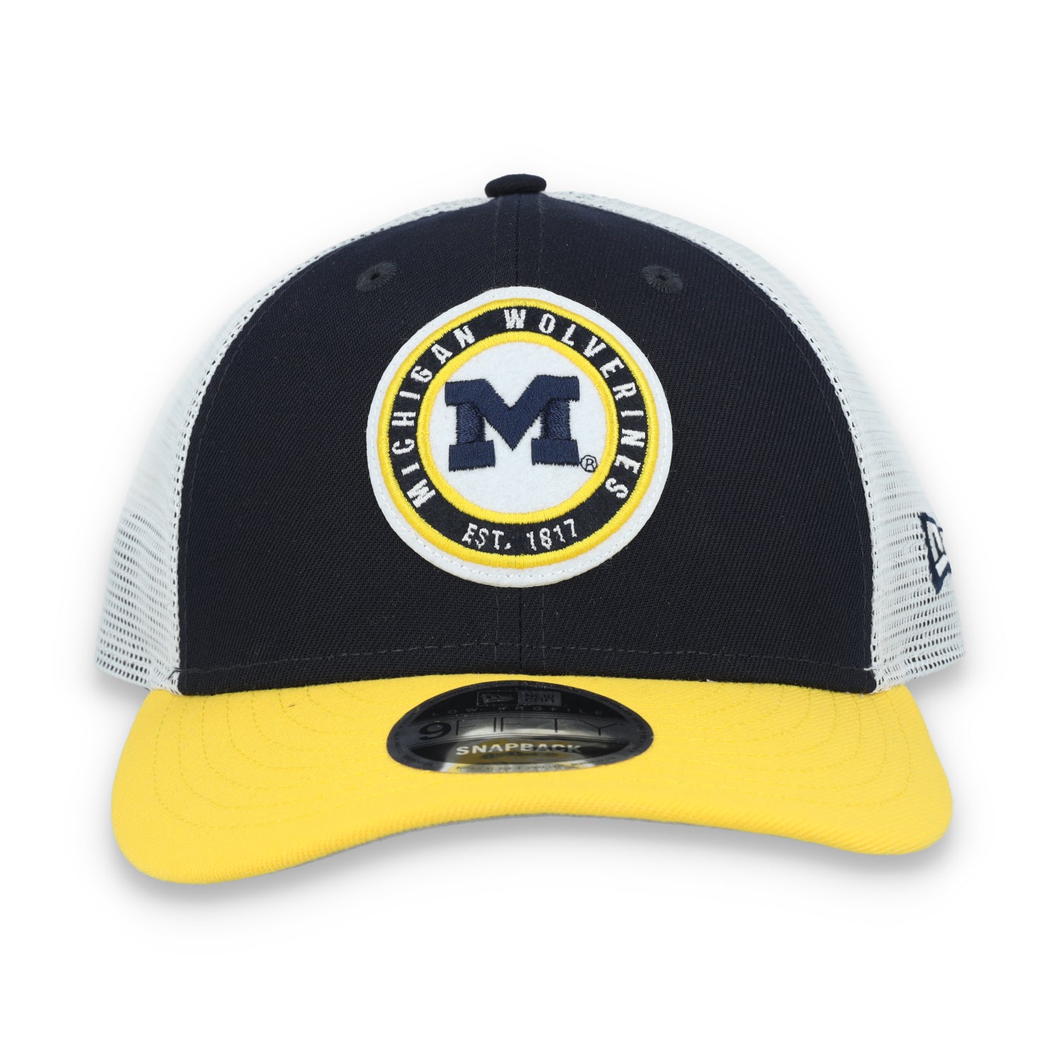 New Era Michigan Wolverines Throwback Low Profile 9FIFTY Trucker Snapback Hat