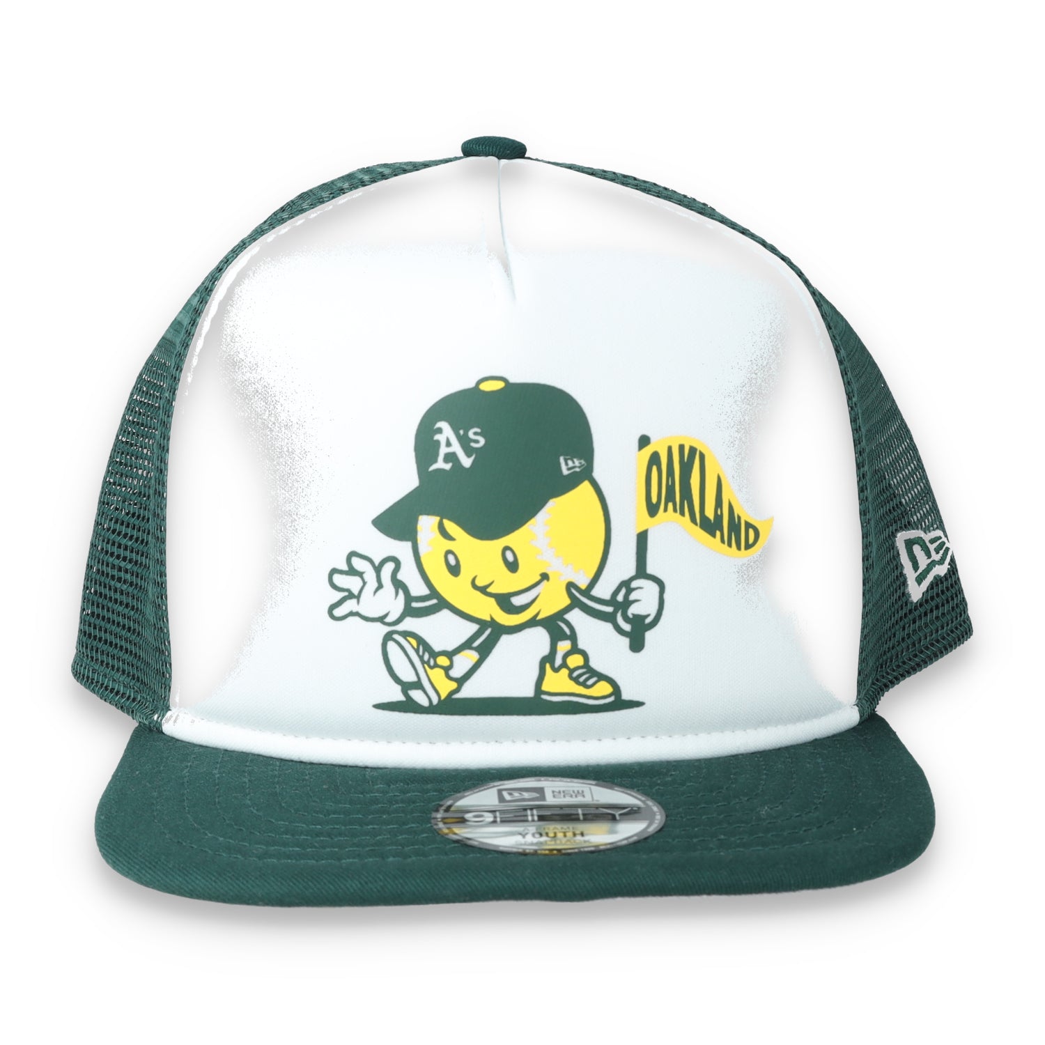 New Era Youth Oakland Athletics Mascot Court Sport 9FIFTY A-Frame Trucker Hat