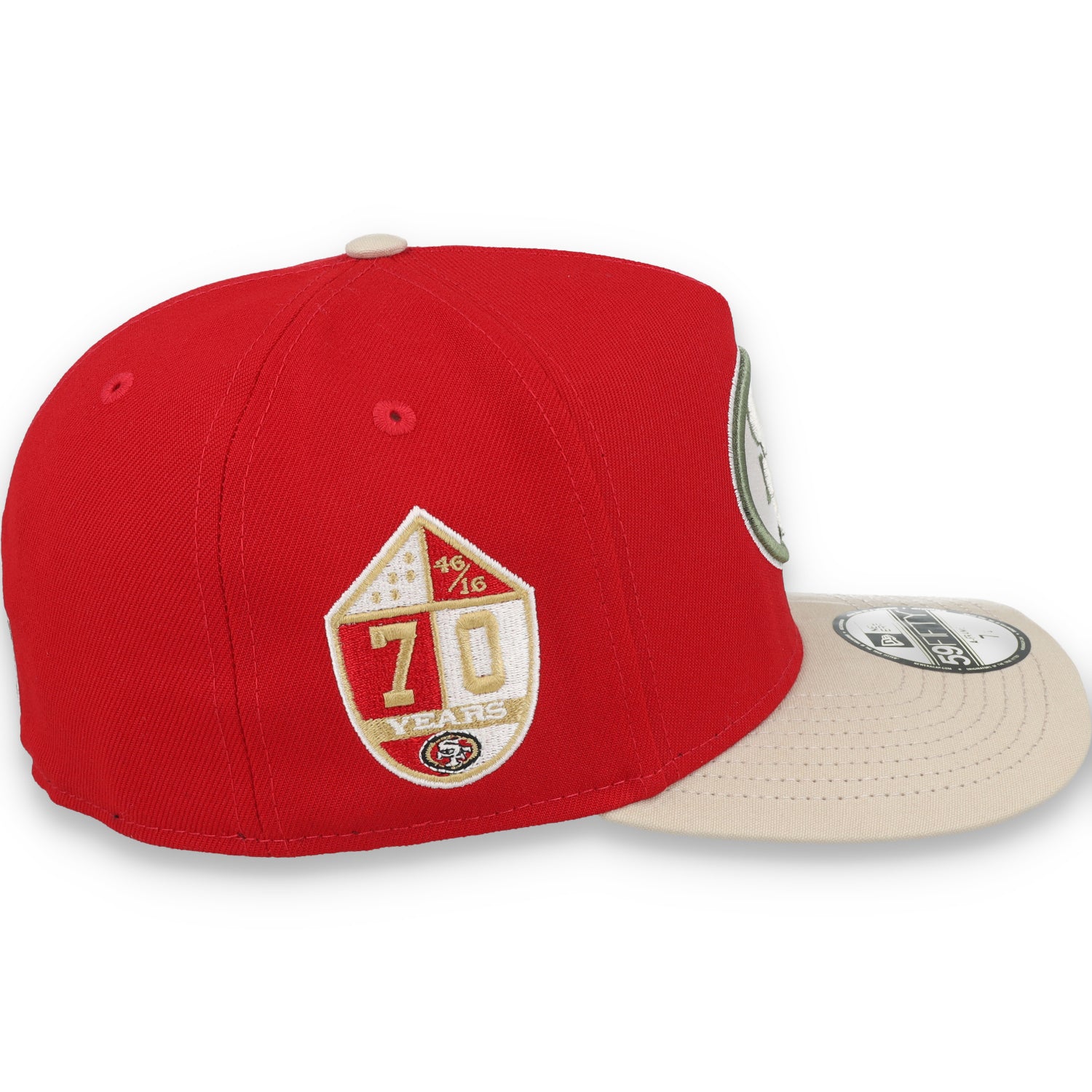 New Era San Francisco 49ers 70th Anniversary Side Patch Canvas A-Frame 59FIFTY Fitted Hat