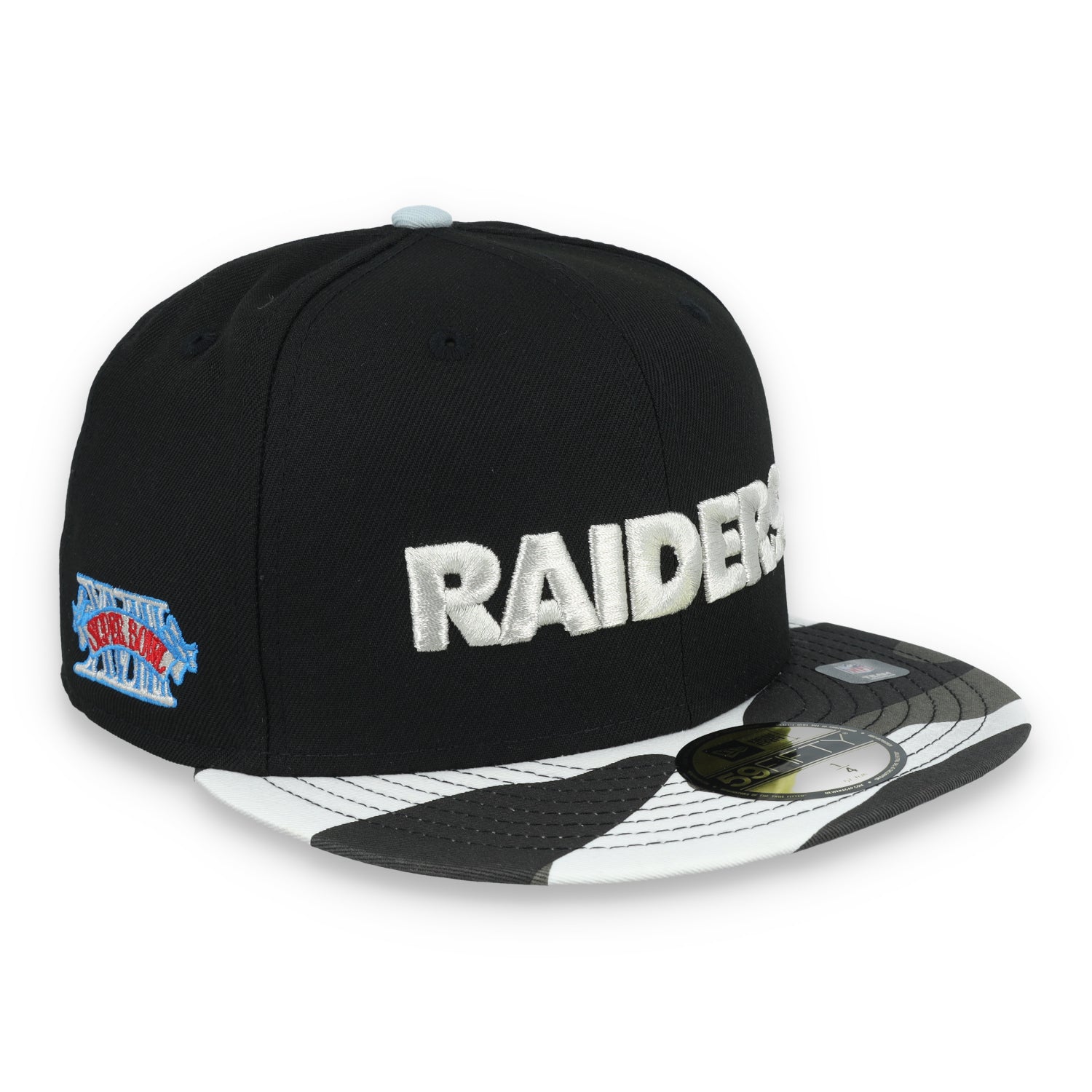 New Era Las Vegas Raiders XVII Super Bowl Side Patch Metallic Camo 59FIFTY Fitted Hat