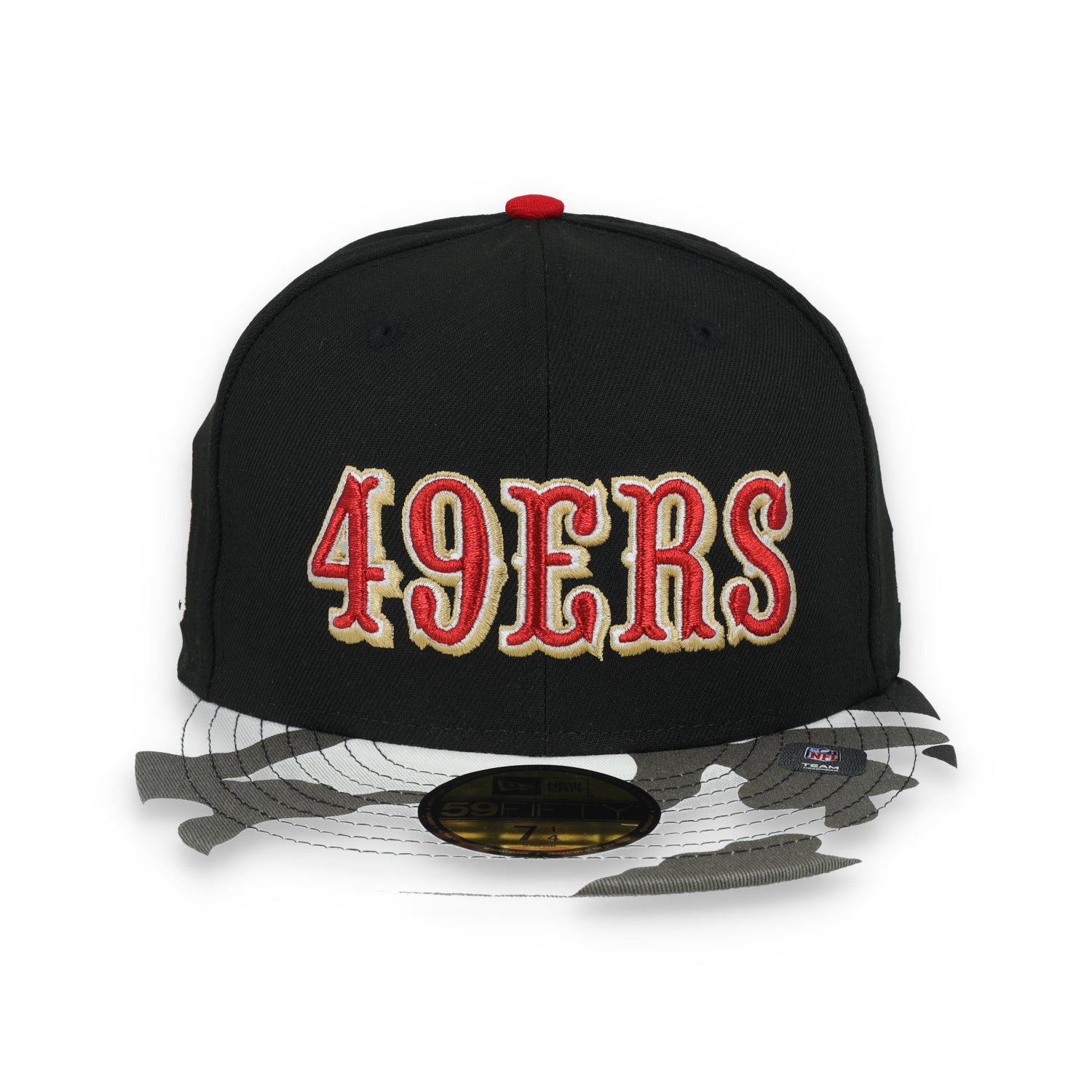 New Era San Francisco 49ers XXIV Super Bowl Metallic Camo Side Patch 59FIFTY Fitted Hat