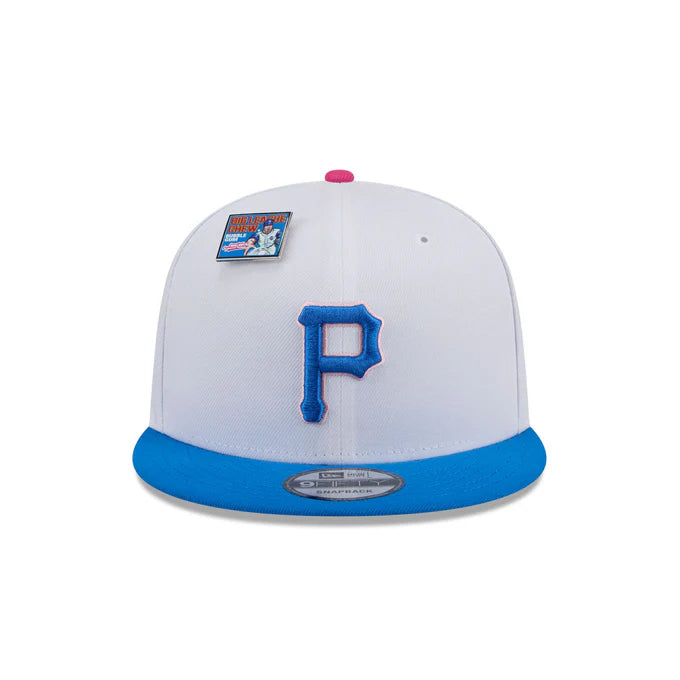 New Era Pittsburgh Pirates Cotton Candy Big League Chew Flavor Pack 9FIFTY Snapback Hat-White/Blue
