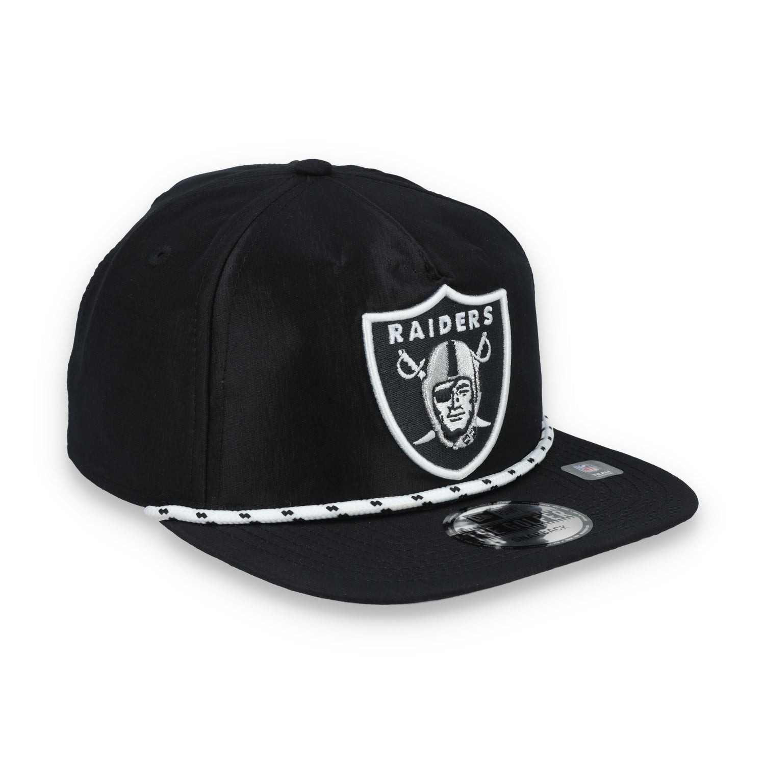 New Era Las Vegas Raiders Golfer Team Rope Snapback Hat - Black