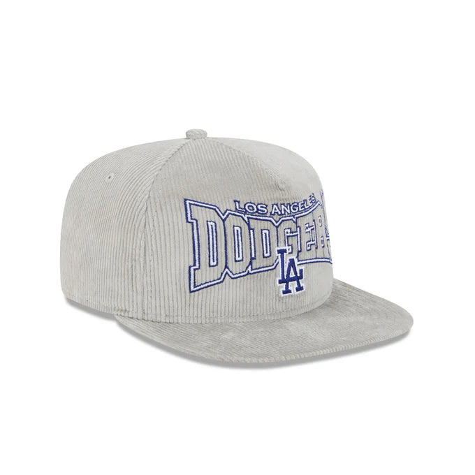 New Era Los Angeles Dodgers Corduroy Gray Cord Golfer Snapback Hat