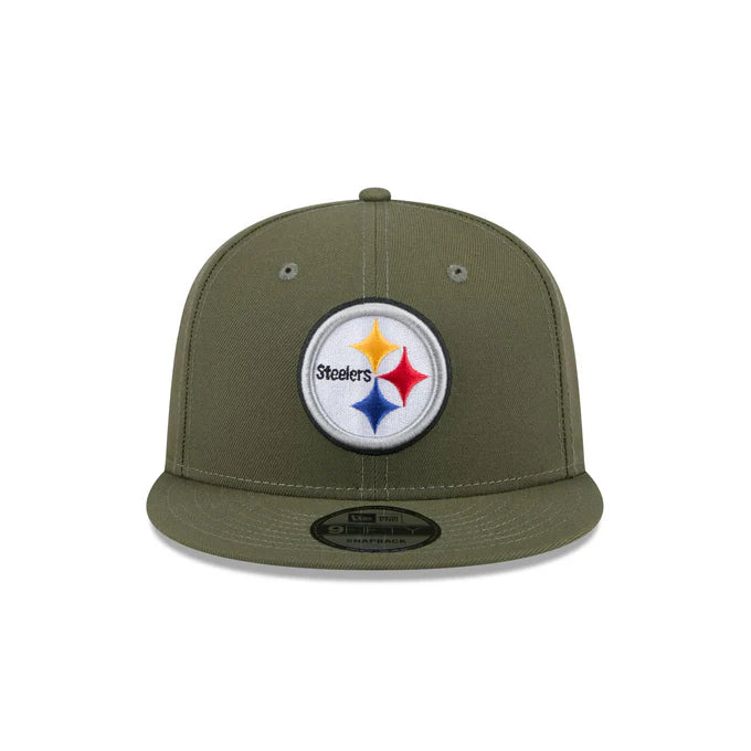 New Era Men's Pittsburgh Steelers 9FIFTY Snapback Hat-Olive Green