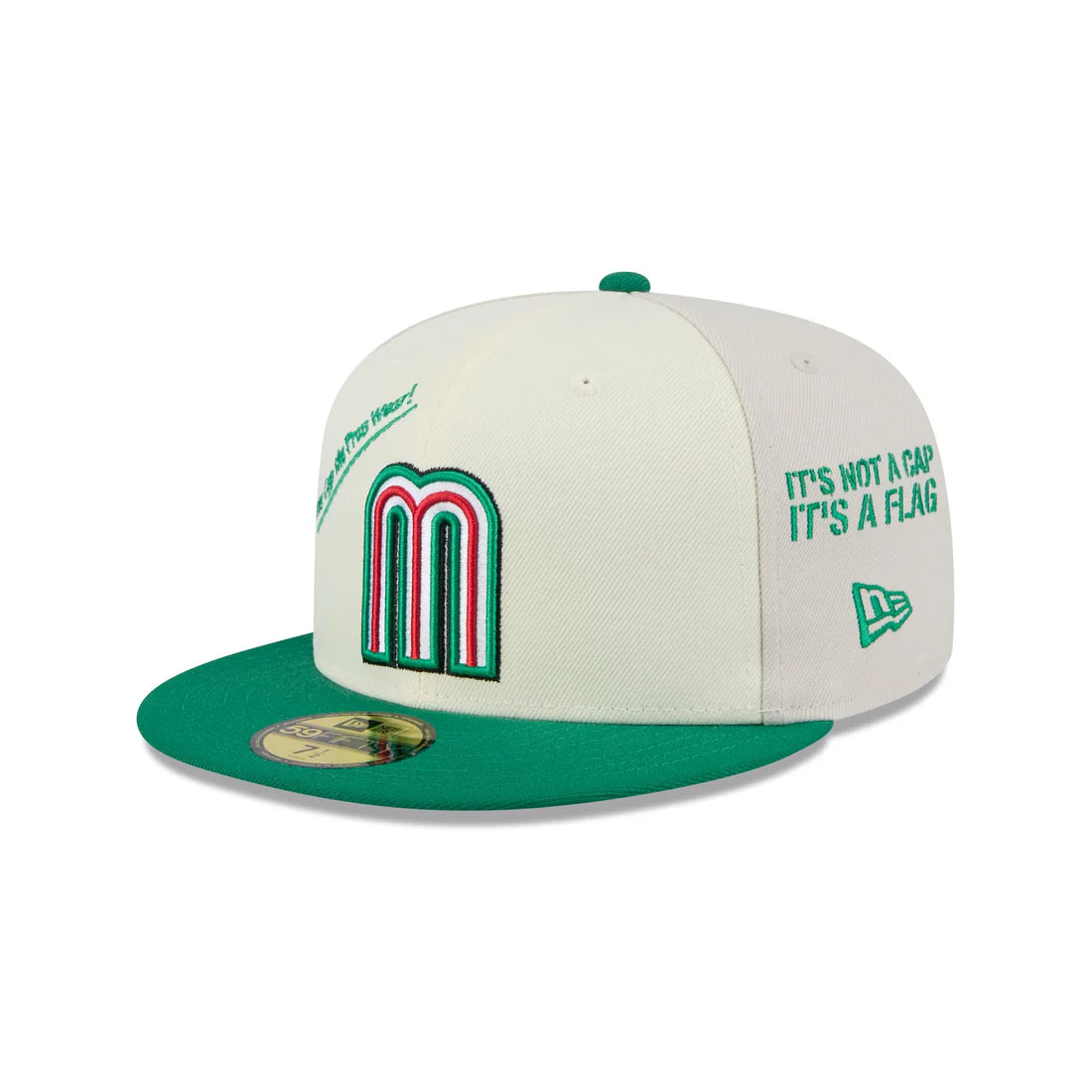 New Era Mexico Anniversary Logos Stone 59FIFTY Fitted Hat-White/Green