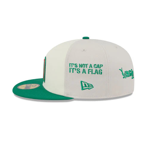 New Era Mexico Anniversary Logos Stone 59FIFTY Fitted Hat-White/Green