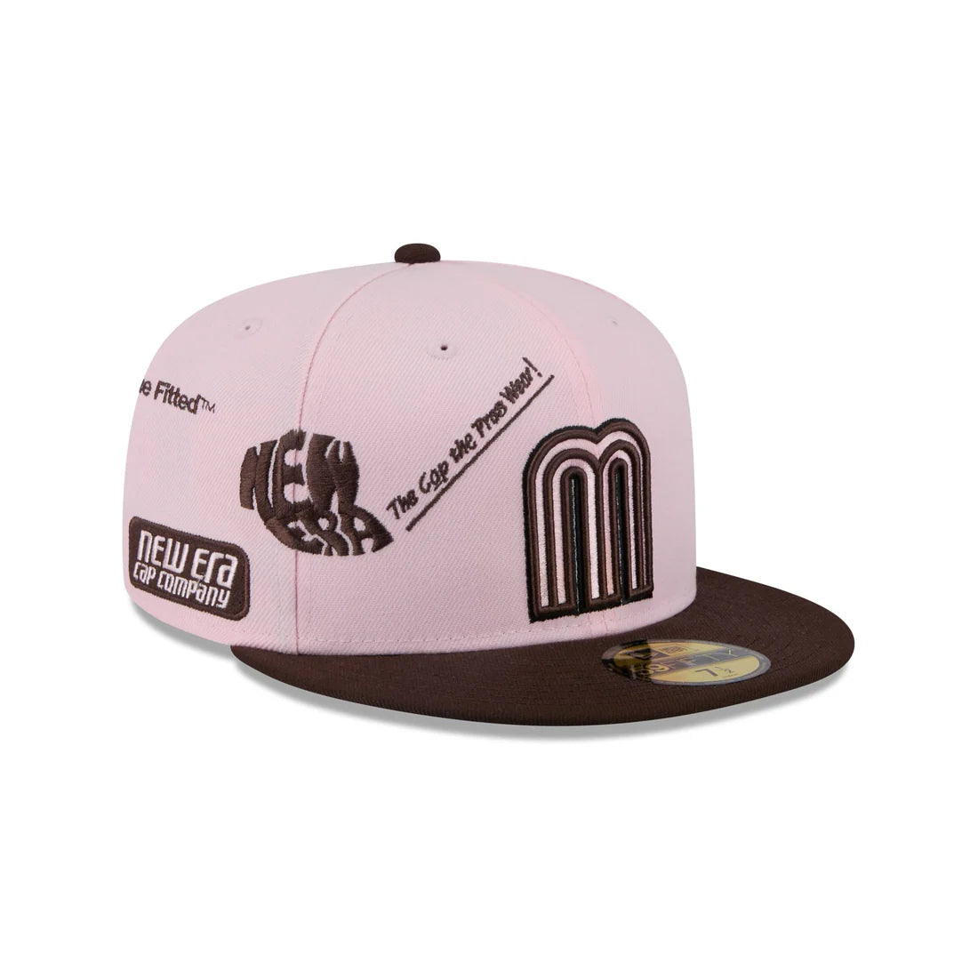 New Era Mexico Anniversary Logos 59FIFTY Fitted Hat-Pink/Brown