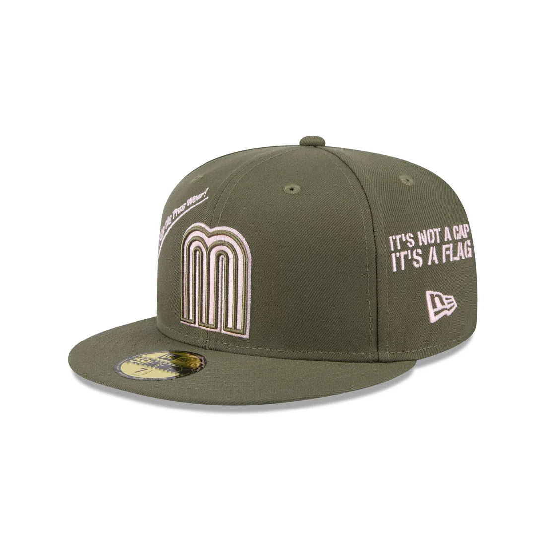 New Era Mexico Anniversary Series 59FIFTY Fitted Hat-Olive Green/Pink