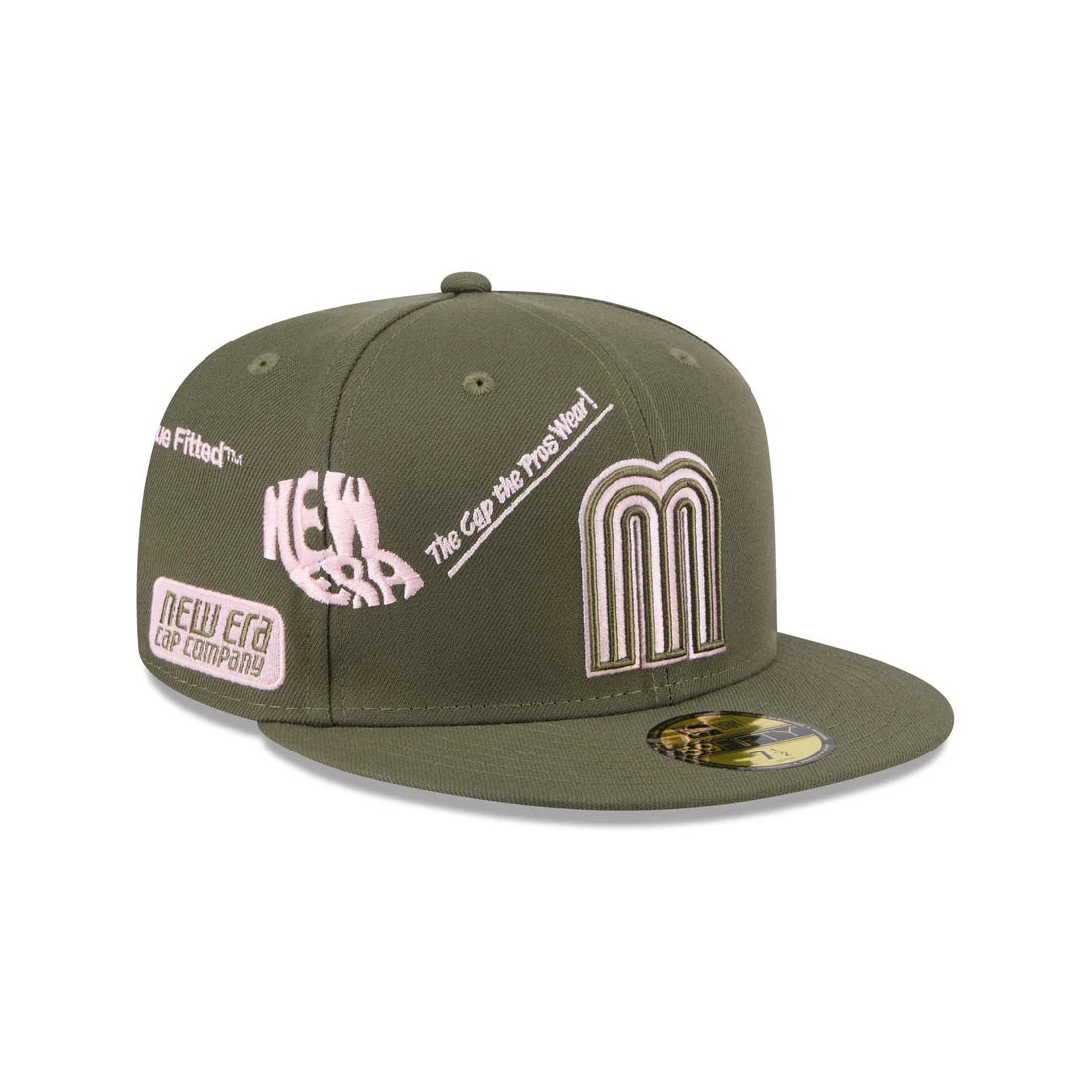 New Era Mexico Anniversary Series 59FIFTY Fitted Hat-Olive Green/Pink