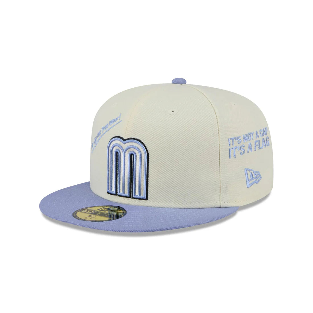 New Era Mexico Anniversary Logos 59FIFTY Fitted Hat-Chrome/Lavender