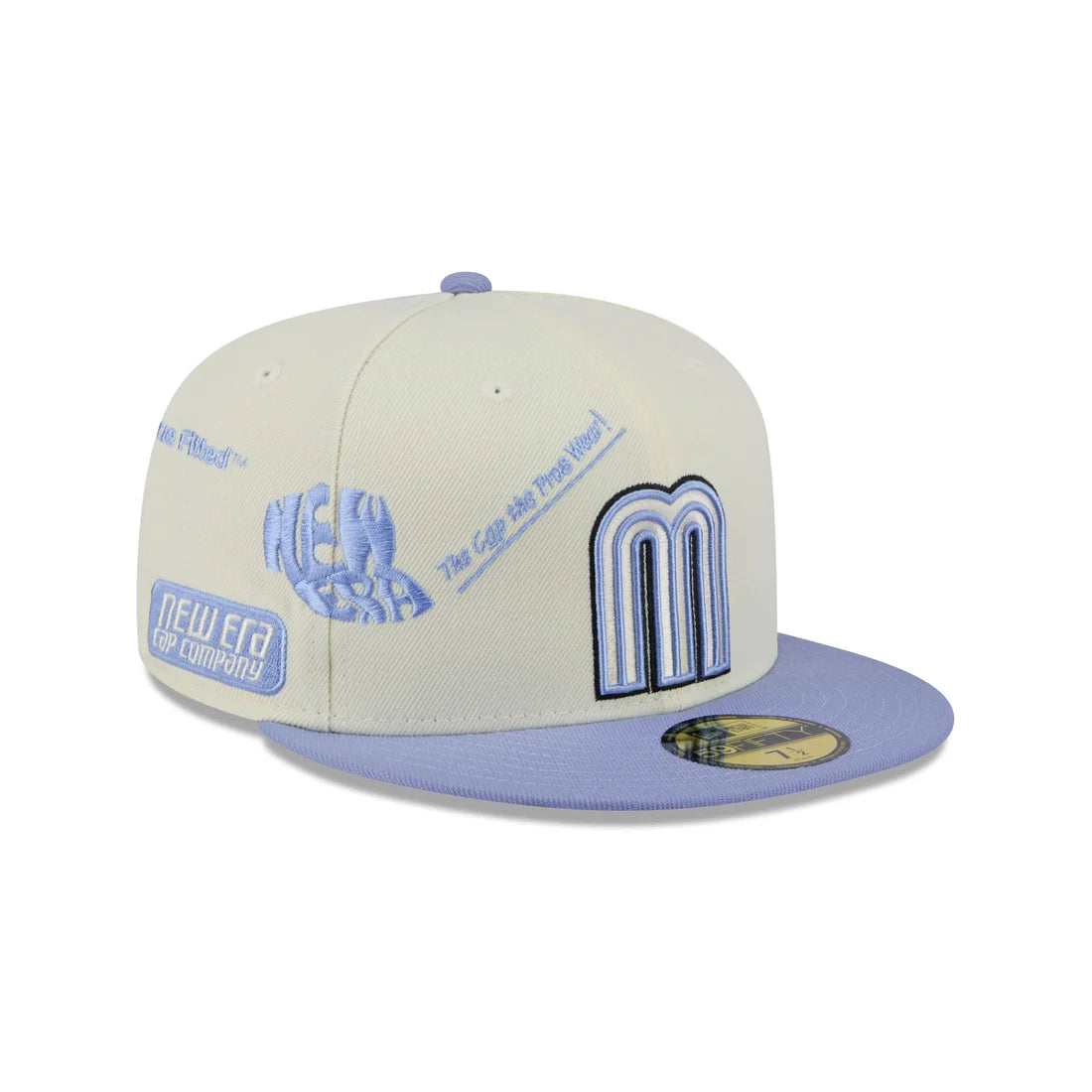 New Era Mexico Anniversary Logos 59FIFTY Fitted Hat-Chrome/Lavender