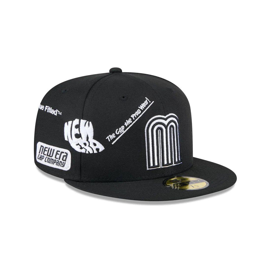 New Era Mexico Anniversary Logos 59FIFTY Fitted Hat-Black/White