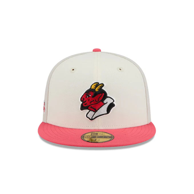 New Era Diablos Rojos Del Mexico Two-Tone Coral 59FIFTY Fitted Hat-Pink