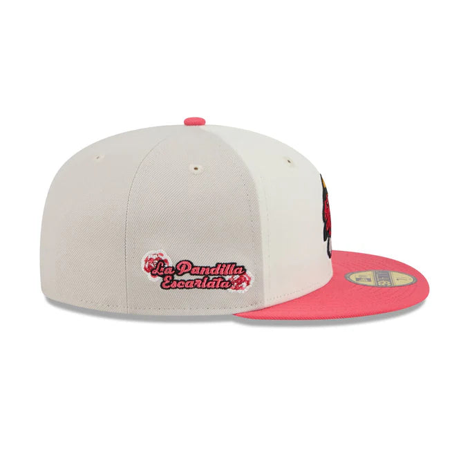 New Era Diablos Rojos Del Mexico Two-Tone Coral 59FIFTY Fitted Hat-Pink