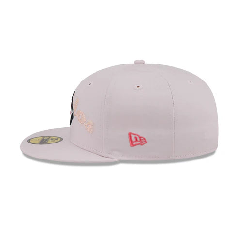 New Era Diablos Rojos Del Mexico Stacked Wordmark 59FIFTY Fitted Hat-Pink