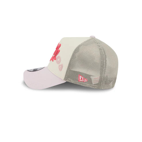 New Era Charros de Jalisco Alternative Logo A-Frame 9FORTY Adjustable Trucker Hat-Pink