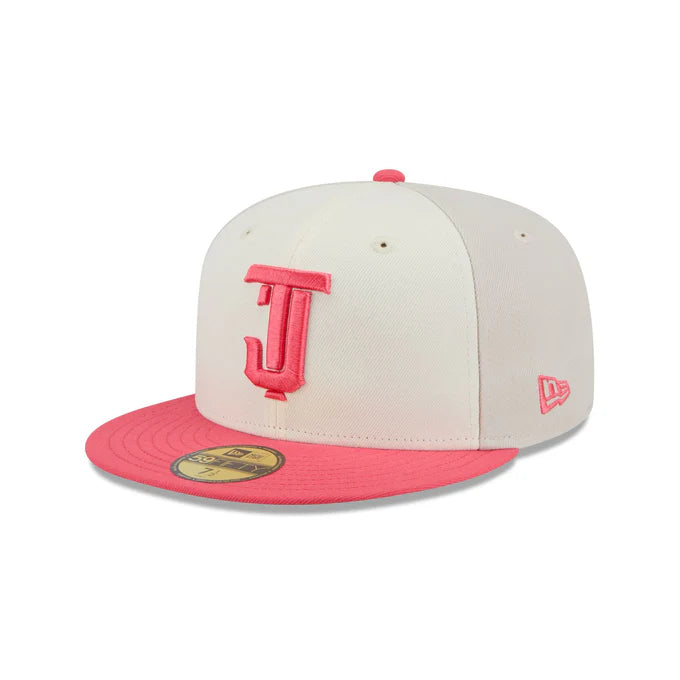 New Era Toros De Tijuana Two-Tone Coral 59FIFTY Fitted Hat-Pink