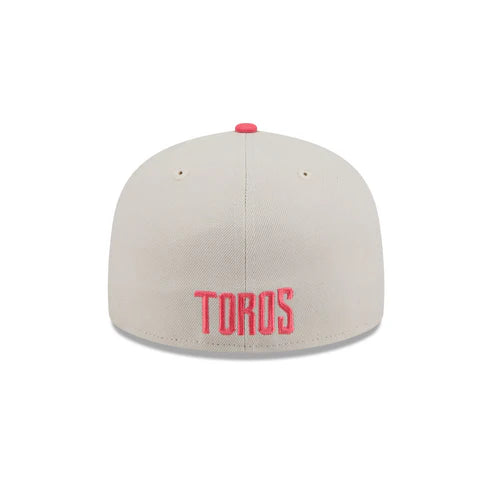 New Era Toros De Tijuana Two-Tone Coral 59FIFTY Fitted Hat-Pink