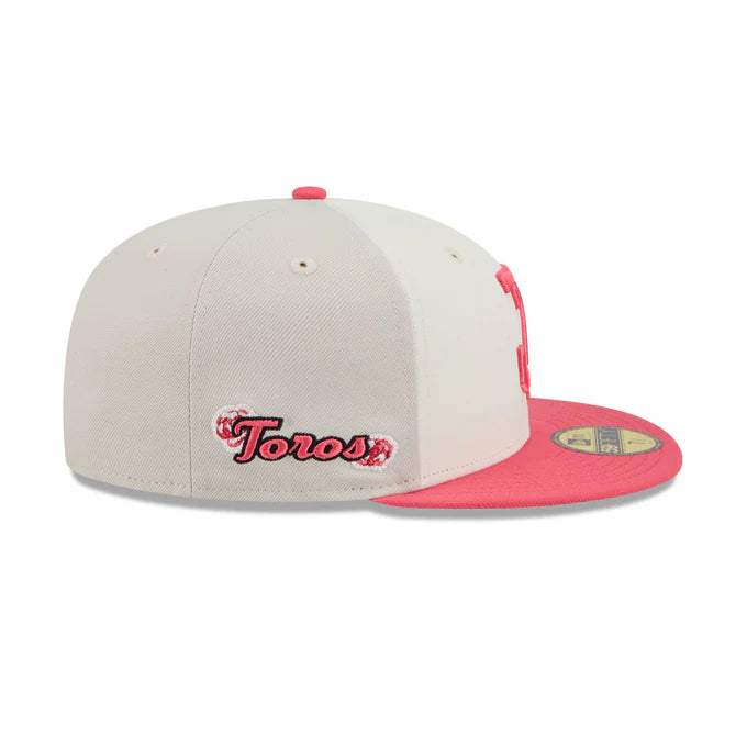 New Era Toros De Tijuana Two-Tone Coral 59FIFTY Fitted Hat-Pink