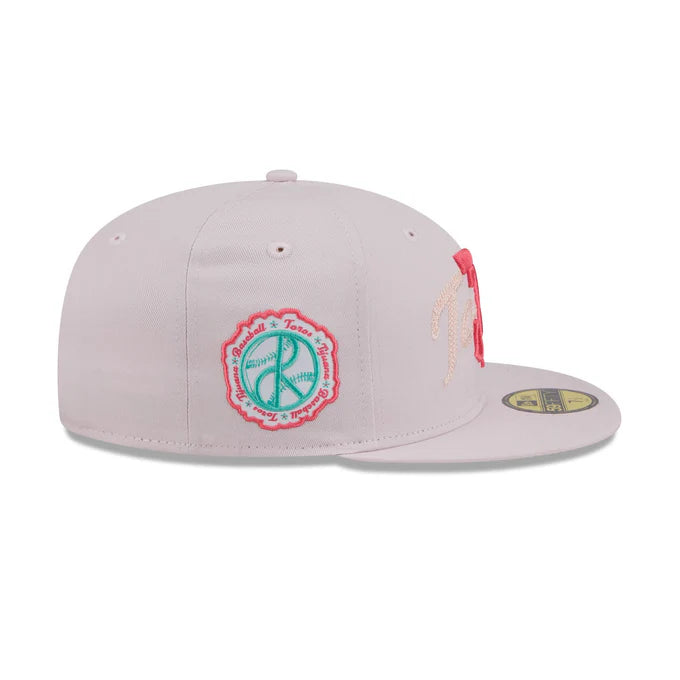New Era Toros De Tijuana Stacked Wordmark 59FIFTY Fitted Hat-Pink