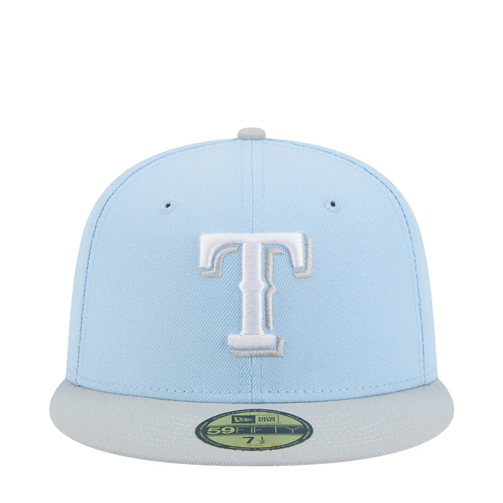 New Era Texas Rangers 2-Tone Color Pack 59FIFTY Fitted Hat-Light Blue/Gray