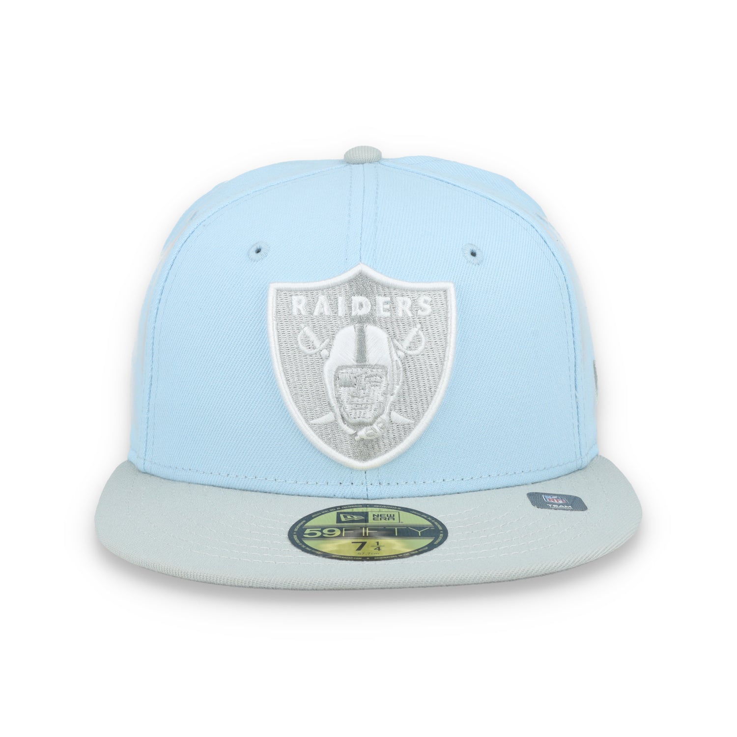 New Era Las Vegas Raiders 2-Tone Color Pack 59FIFTY Fitted Hat-Light Blue/Gray