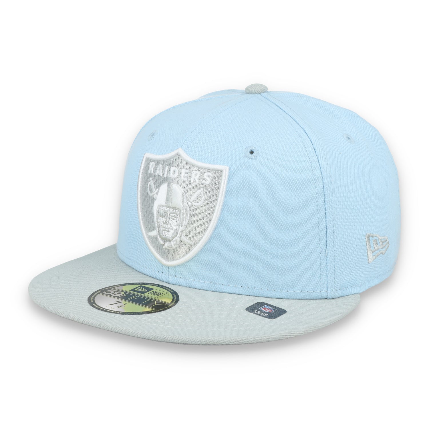 New Era Las Vegas Raiders 2-Tone Color Pack 59FIFTY Fitted Hat-Light Blue/Gray