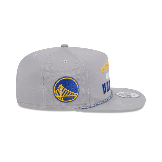 New Era Golden State Warriors Vintage Gray Rope Golfer Snapback Hat-Gray