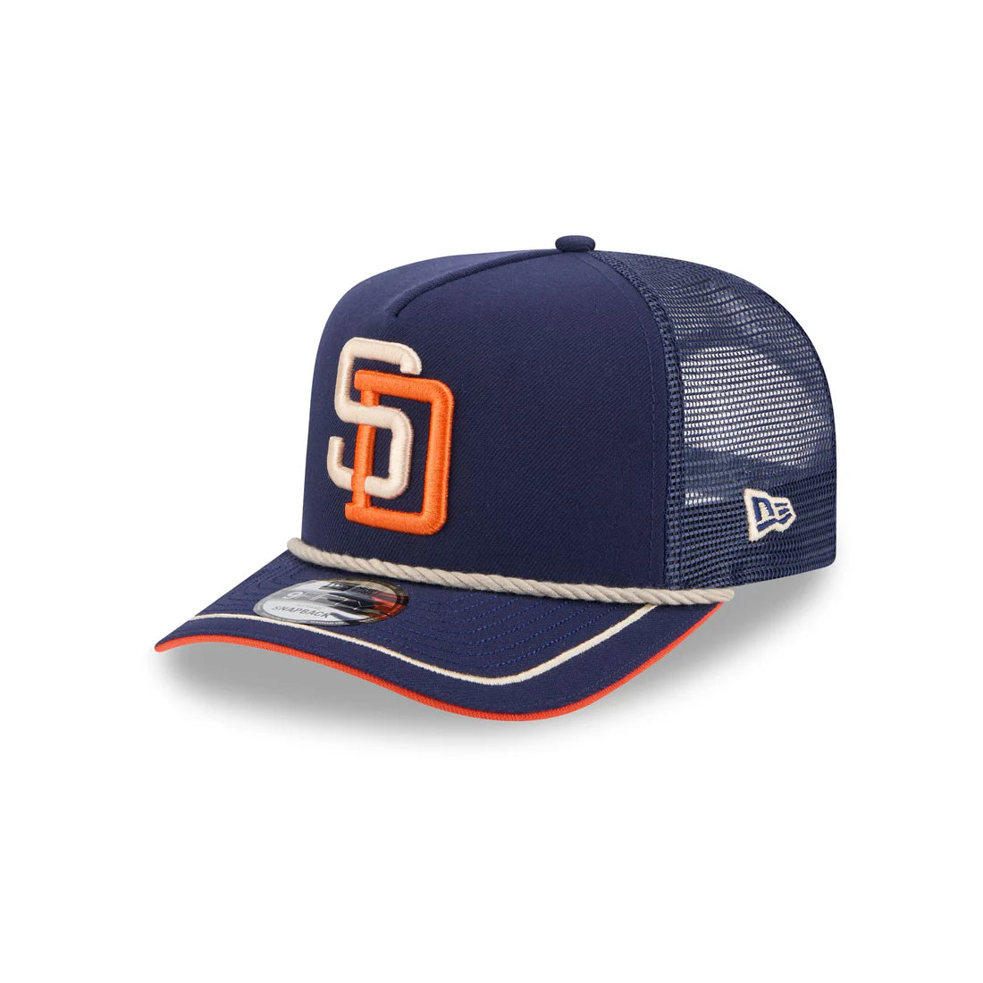 New Era San Diego Padres Vintage Team Rope 9FIFTY A-Frame Trucker Hat