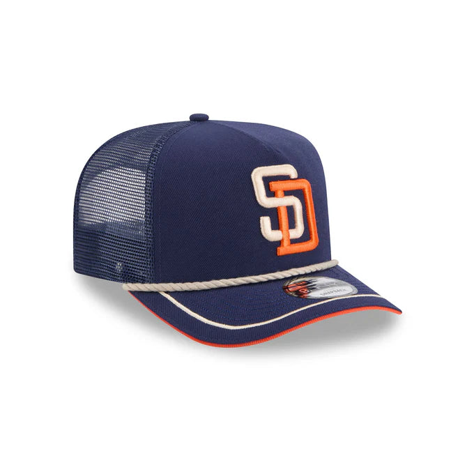 New Era San Diego Padres Vintage Team Rope 9FIFTY A-Frame Trucker Hat