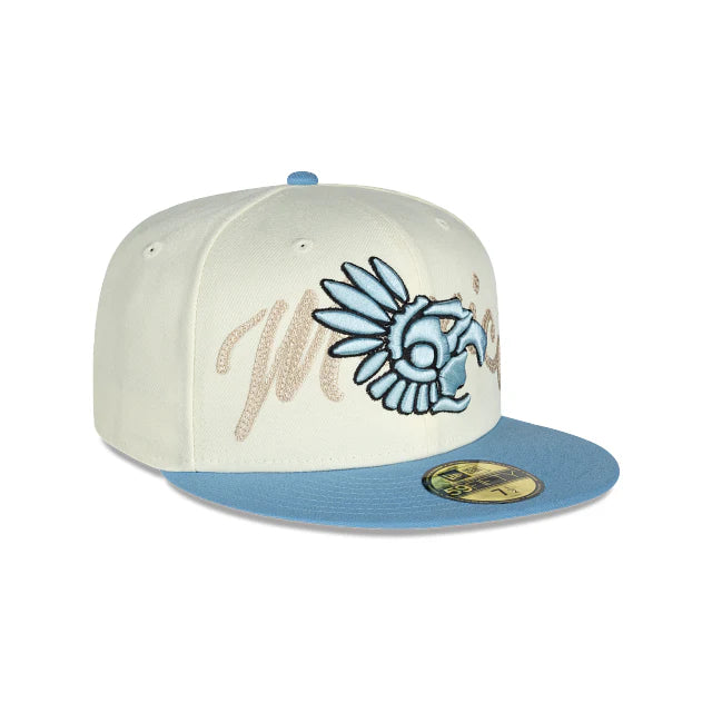 New Era Mexico Wordmark 59FIFTY Fitted Hat-Chrome/Light Blue