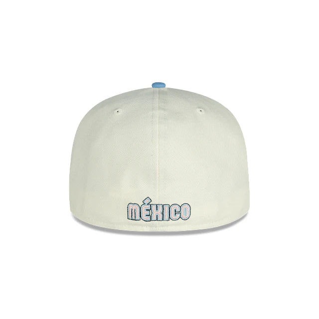 New Era Mexico Wordmark 59FIFTY Fitted Hat-Chrome/Light Blue