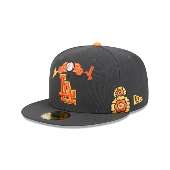 New Era Los Angeles Dodgers Day of the Dead 59FIFTY Fitted Hat-Graphite