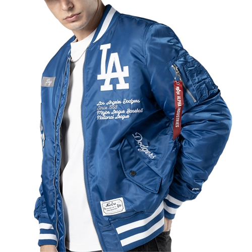 New Era Alpha Industries Los Angeles Dodgers Bomber Jacket - Royal
