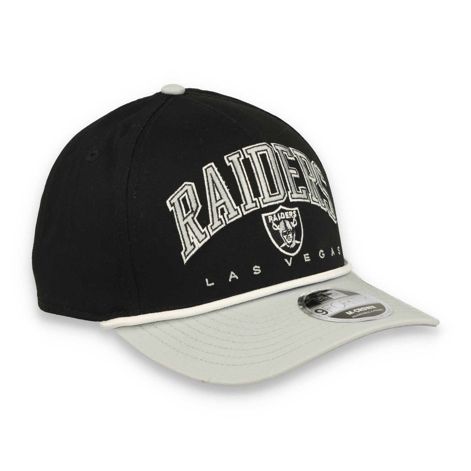 New Era Las Vegas Raiders Arch M-Crown 9FORTY A-Frame Adjustable Hat-Black/Grey