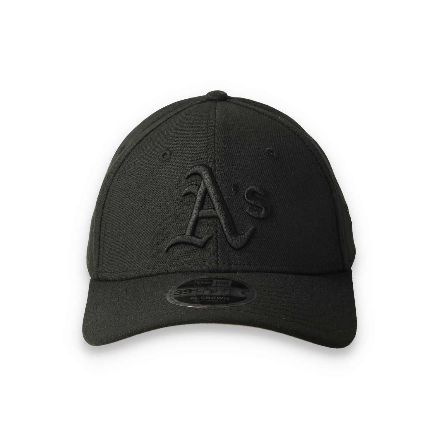 New Era Athletics 39THIRTY M-Crown A-Frame Stretch Fit Hat-Black/Black