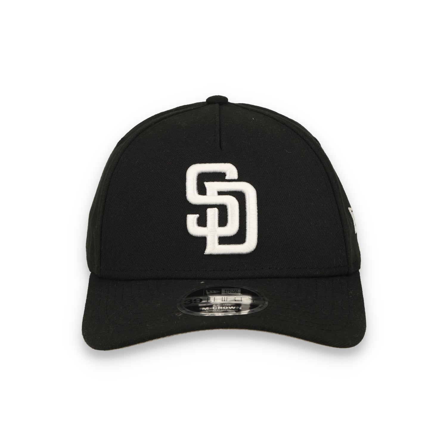 New Era San Diego Padres 39THIRTY M-Crown A-Frame Stretch Fit Hat-Black/White