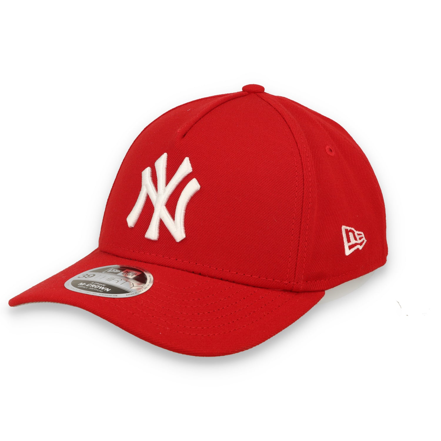 New Era New York Yankees Poly 39THIRTY M-Crown A-Frame Stretch Fit Hat-Scarlet