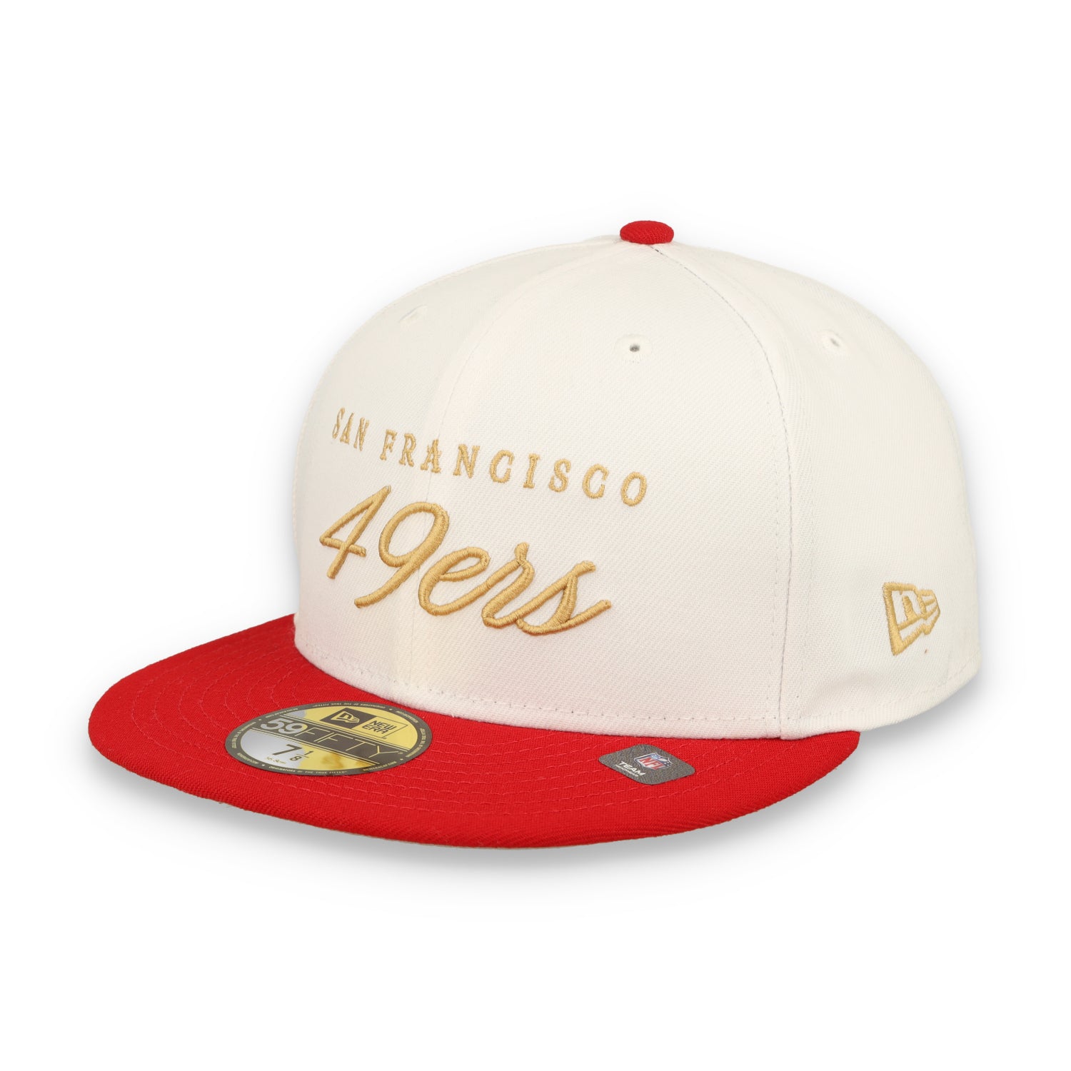 New Era San Francisco 49ers Scripted 59FIFTY Fitted Hat-White/Red