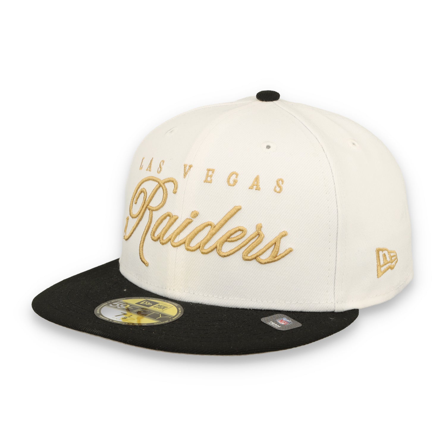 New Era Las Vegas Raiders Scripted 59FIFTY Fitted Hat-White/Black