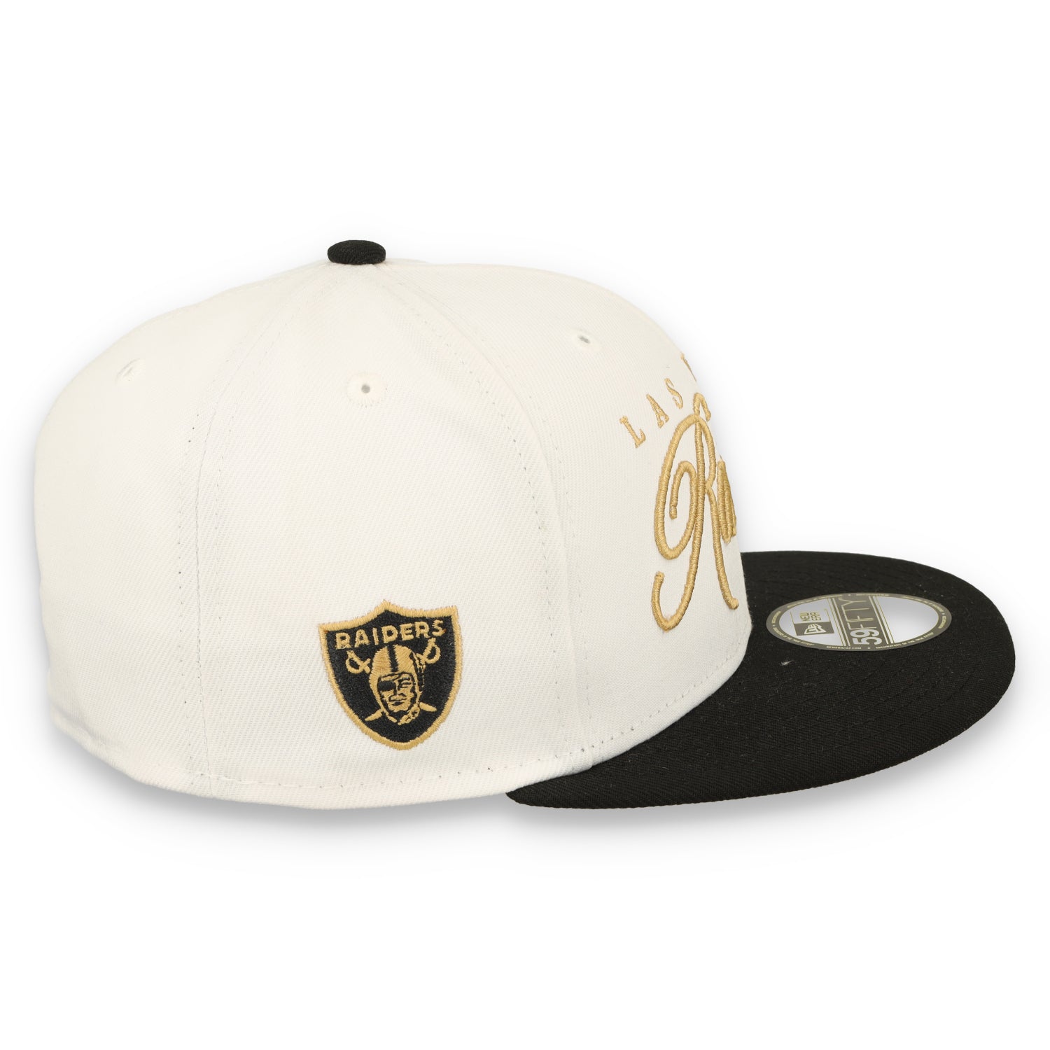 New Era Las Vegas Raiders Scripted 59FIFTY Fitted Hat-White/Black