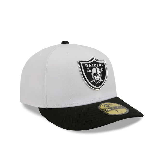 New Era Las Vegas Raiders Black And White 2026 NFL Draft 59FIFTY Fitted Hat