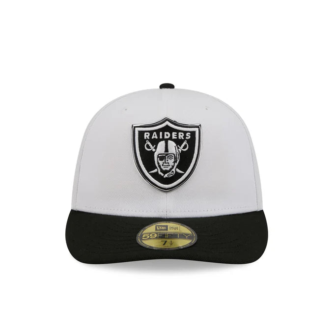 New Era Las Vegas Raiders Black And White 2026 NFL Draft 59FIFTY Fitted Hat