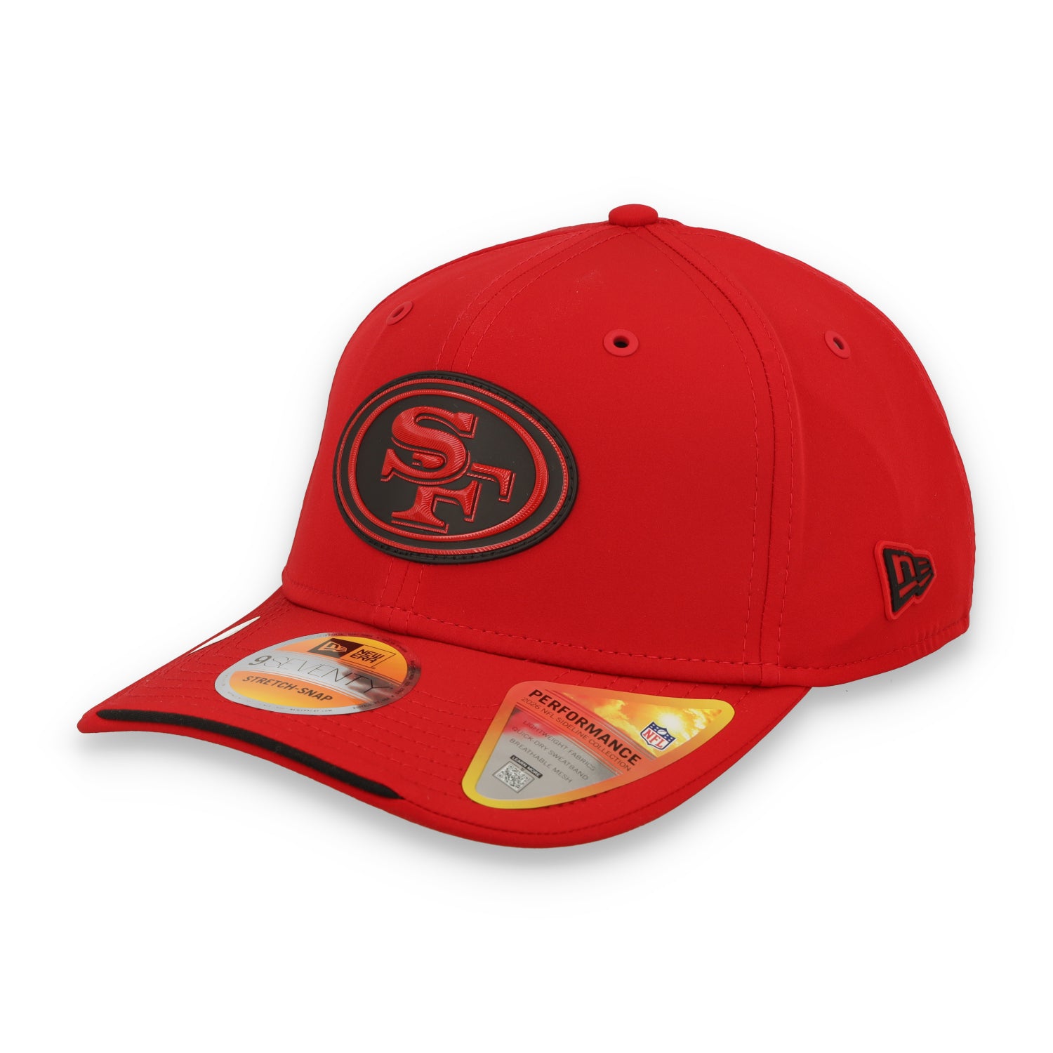 New Era San Francisco 49ers On-Field Performance 9SEVENTY Stretch -Snap Adjustable Hat-Red