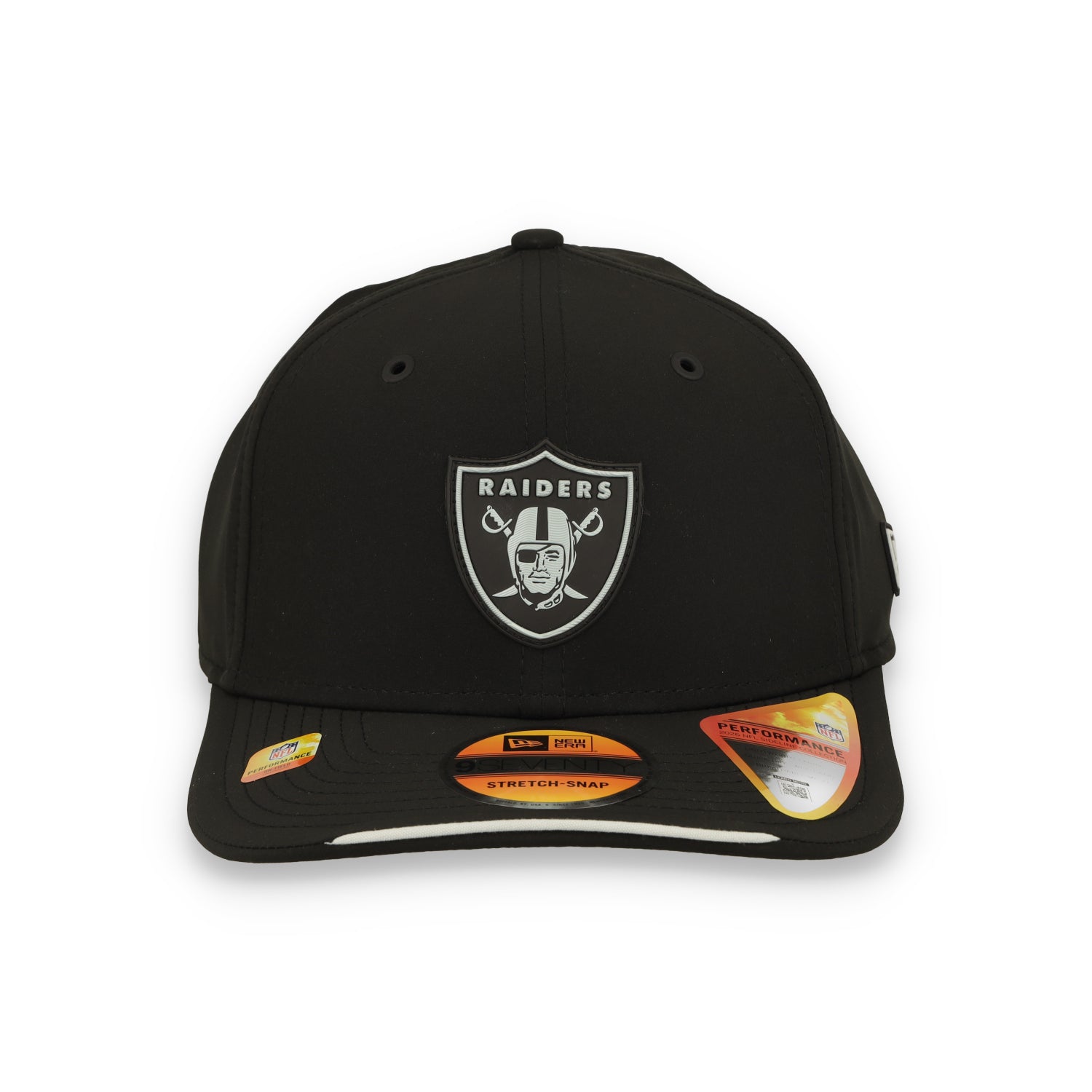 New Era Las Vegas Raiders On-Field Performance 9SEVENTY Stretch Snap Adjustable Hat - Black