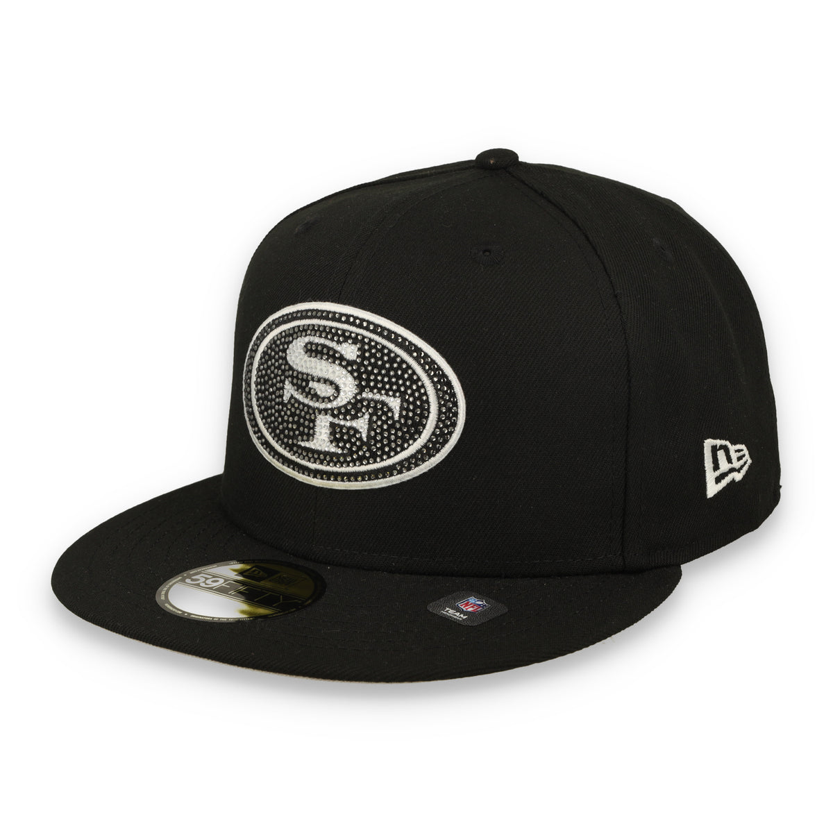 New Era San Francisco 49ers Rhinestone Badge 59FIFTY Fitted Hat - Black