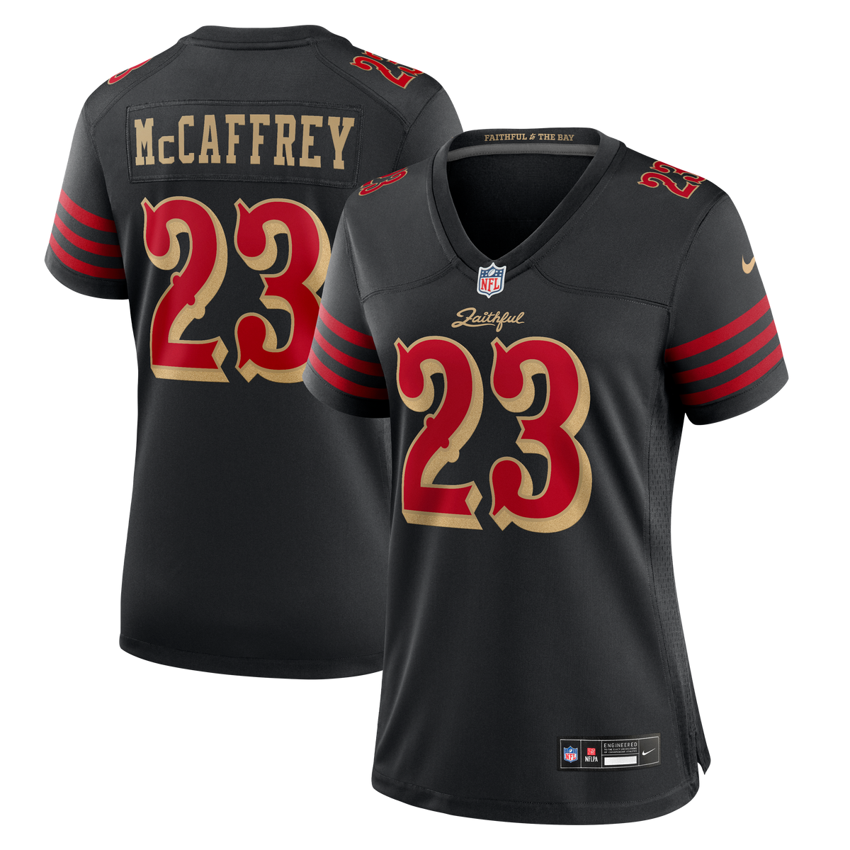 Nike Women's San Francisco 49ers Christian McCaffrey #23 2025 Rivalries Game Jersey - Black